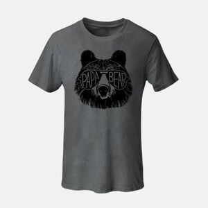 Comfort Colors Gray Papa Bear Graphic Tee L